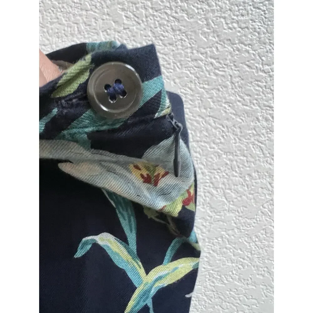 Laura Ashley Maxi Skirt US 12 Navy Blue Lily Floral Print Made in UK Cottagecore